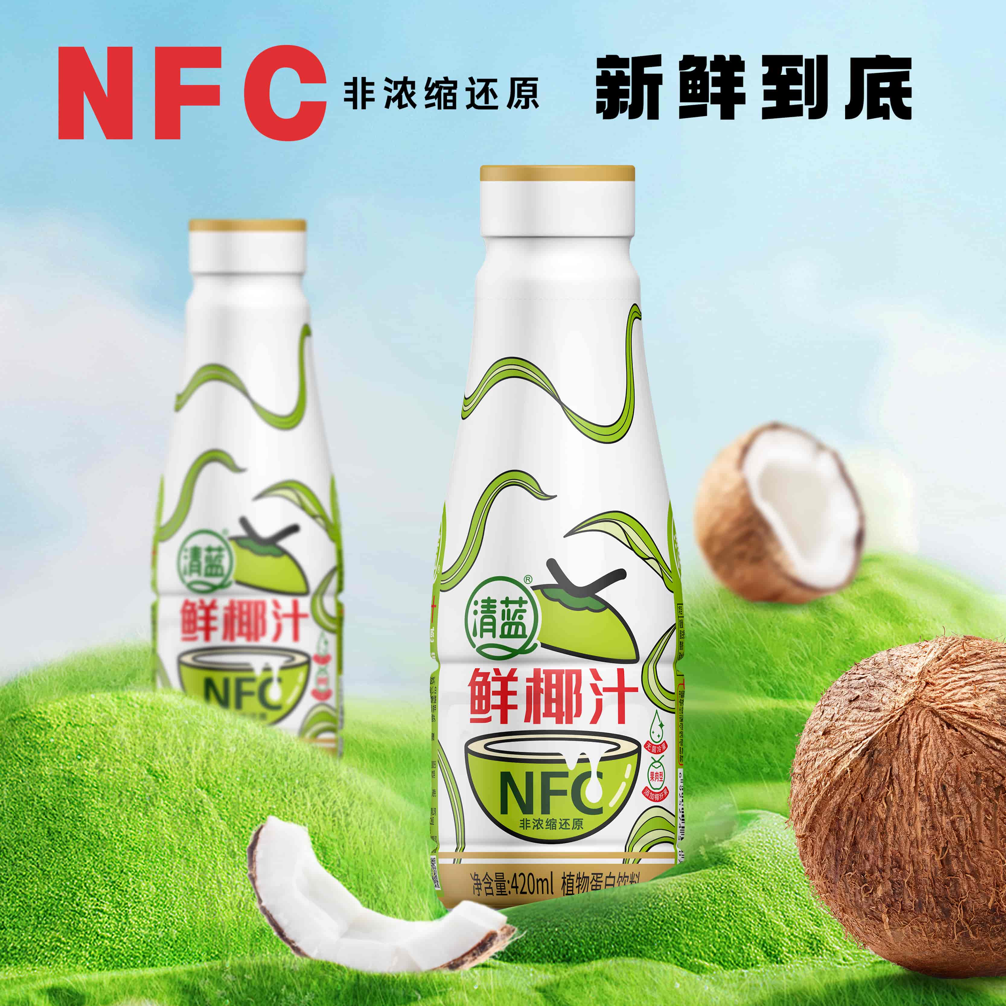 清藍鮮椰汁420ml